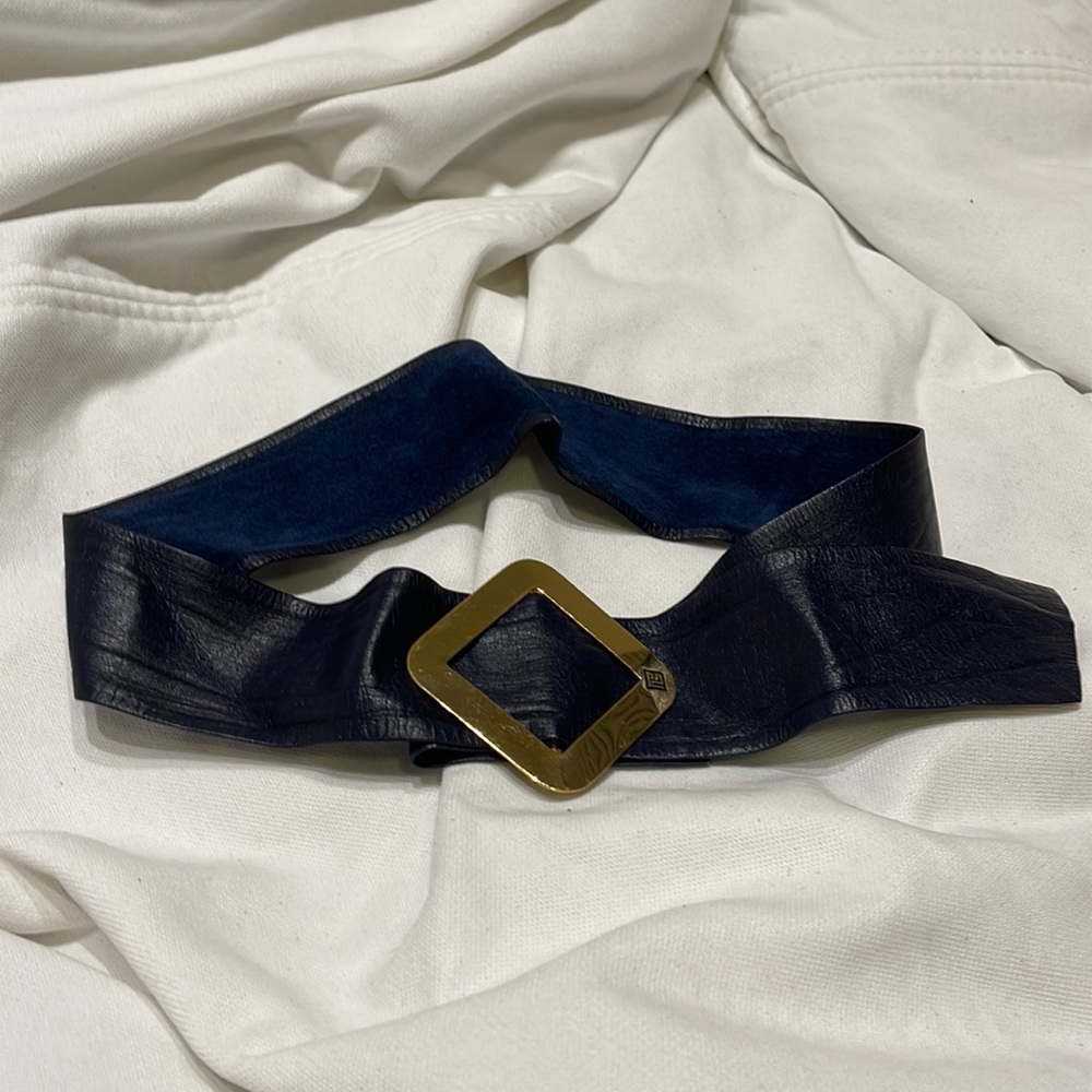 Navy soft leather Belts